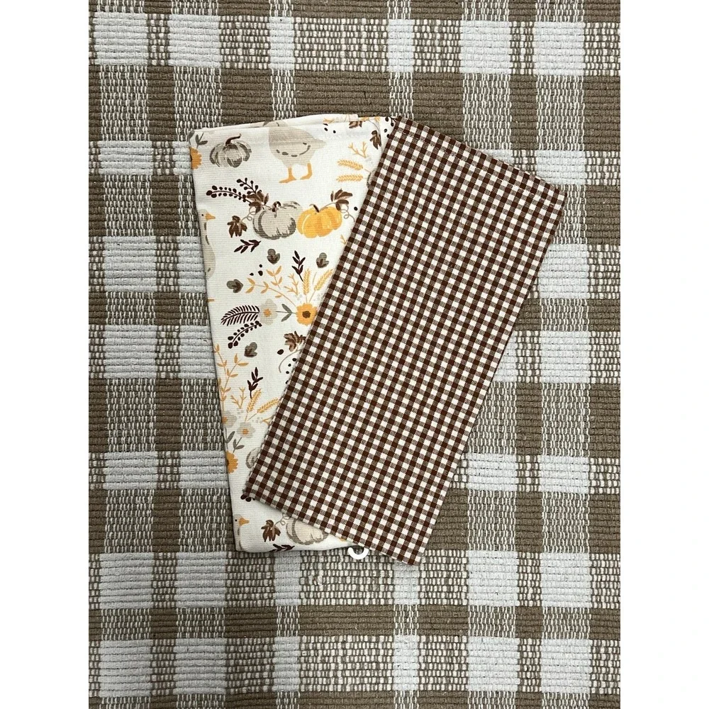 Goose & Gingham Thanks Giving Kitchen Towels New